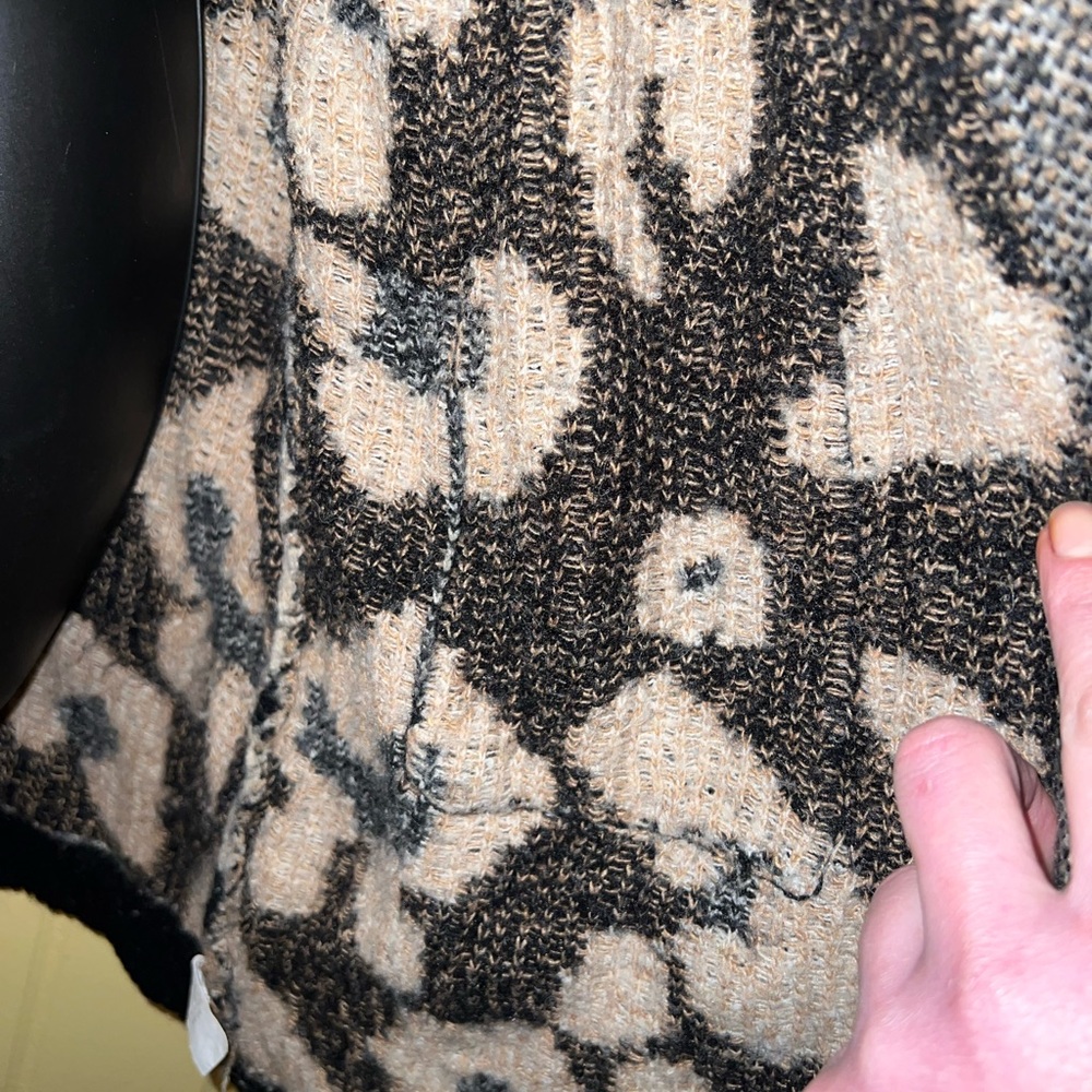 Altar’d State Y2K Boho Leopard Print Open Front Cardigan Knit Sweater Size S/M - Picture 6 of 8